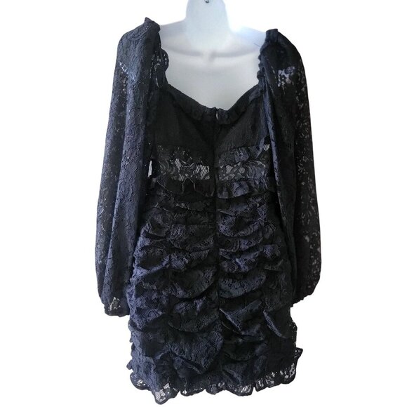 ASTR The Label Corset Bodice Mini Dress Women's Black Sweetheart Neck Zippered S - Picture 3 of 12